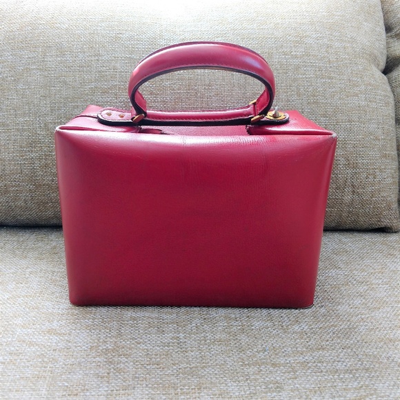 Gucci Handbags - Rare Vintage Gucci Train Case Handbag Red